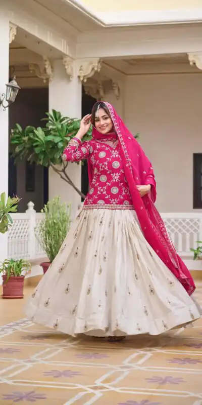 Pink Pure Chinon Embroidery Work Lehenga Choli | Lehenga, Bollywood Lehenga, Creative Lehenga, Designer Lehenga, Embroidered Lehenga, Party Wear Lehenga
