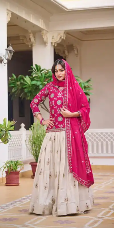 Pink Pure Chinon Embroidery Work Lehenga Choli | Lehenga, Bollywood Lehenga, Creative Lehenga, Designer Lehenga, Embroidered Lehenga, Party Wear Lehenga