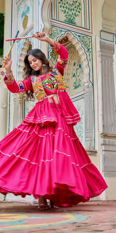 Pink Pure Cotton Mirror Gamthi Work Lehenga Choli | Lehenga, Bollywood Lehenga, Creative Lehenga, Designer Lehenga, Embroidered Lehenga, Party Wear Lehenga