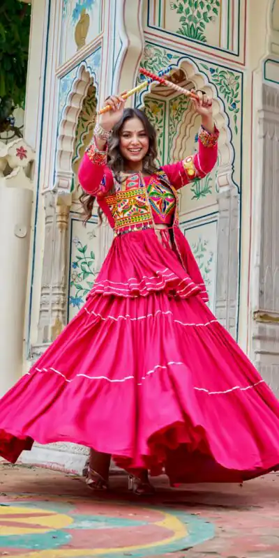 Pink Pure Cotton Mirror Gamthi Work Lehenga Choli | Lehenga, Bollywood Lehenga, Creative Lehenga, Designer Lehenga, Embroidered Lehenga, Party Wear Lehenga