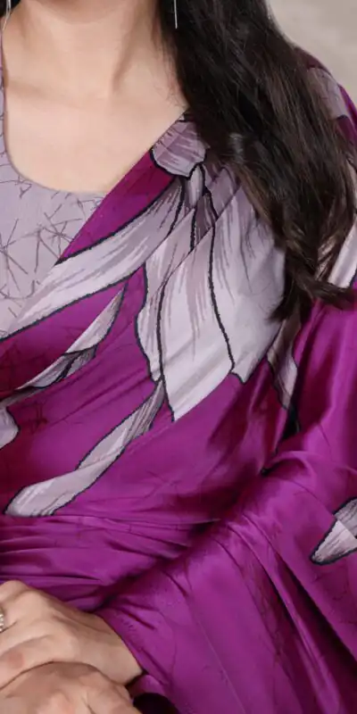 Pink Satin Floral Printed Saree | Sarees, Bollywood Sarees, Creative Sarees, Designer Sarees, Embroidered Sarees, Ethnic Saree, Modern Digital sarees, Party Wear Sarees