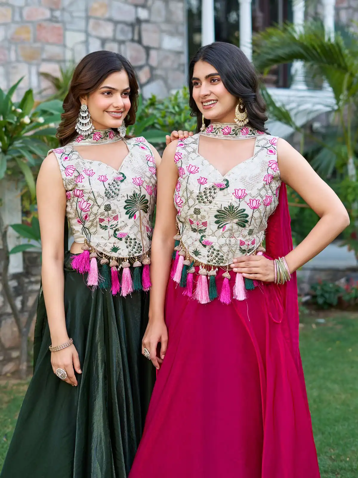 Pink Simar Tissue Silk Thread Work Lehenga Choli | Lehenga, Bollywood Lehenga, Creative Lehenga, Designer Lehenga, Embroidered Lehenga, Party Wear Lehenga
