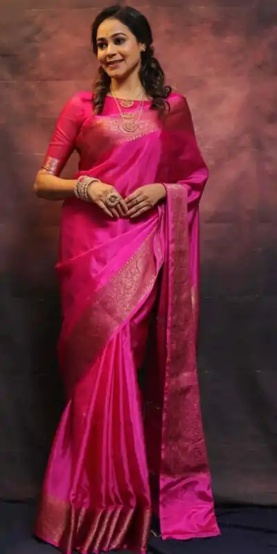 Pink Soft Lichi Silk Lace Border Saree | Sarees, Bollywood Sarees, Creative Sarees, Designer Sarees, Embroidered Sarees, Ethnic Saree, Modern Digital sarees, Party Wear Sarees
