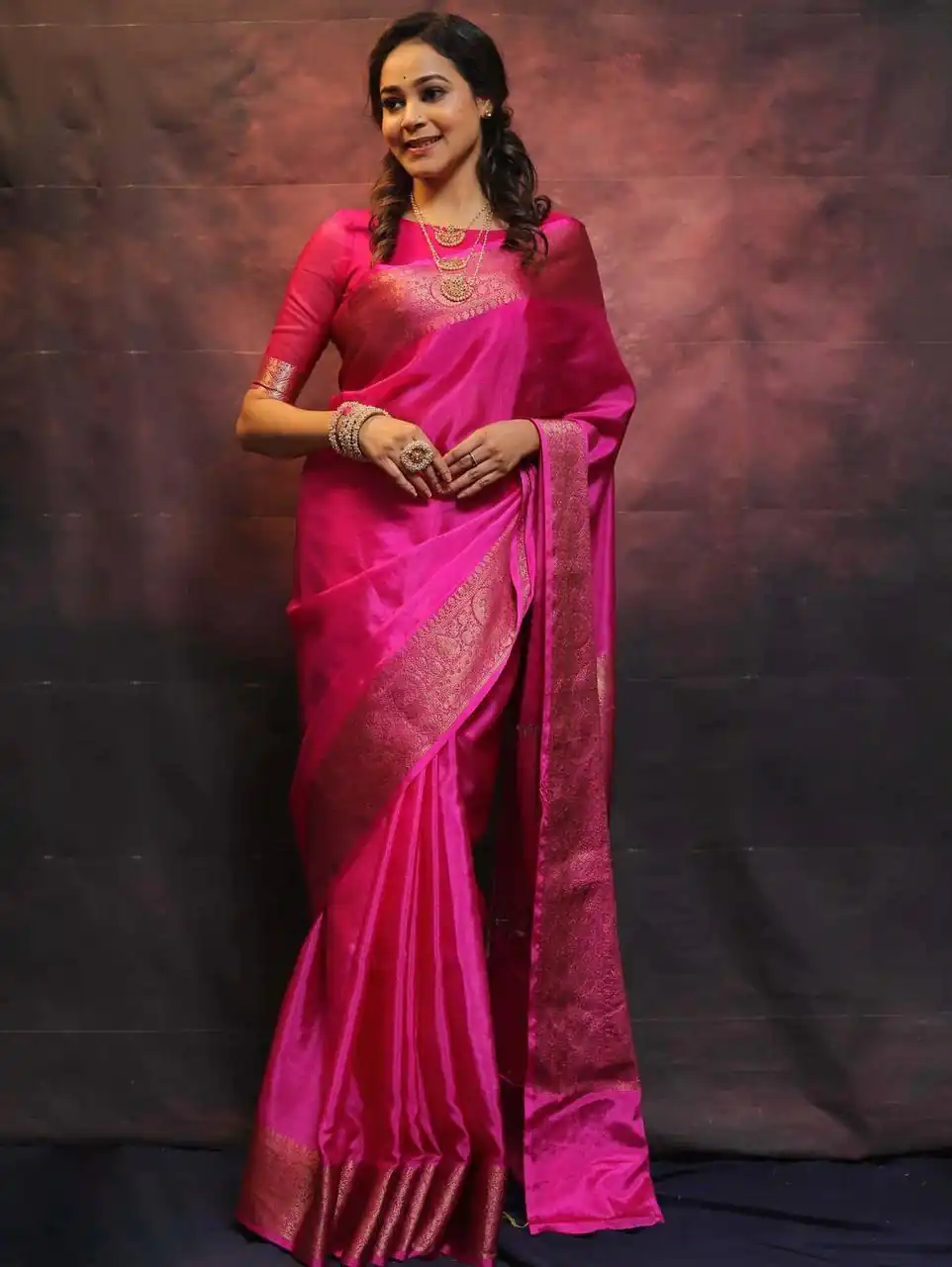 Pink Soft Lichi Silk Lace Border Saree | Sarees, Bollywood Sarees, Creative Sarees, Designer Sarees, Embroidered Sarees, Ethnic Saree, Modern Digital sarees, Party Wear Sarees