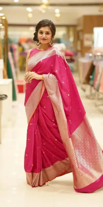 Pink Soft Lichi Silk On All Over Saree | Sarees, Bollywood Sarees, Creative Sarees, Designer Sarees, Embroidered Sarees, Ethnic Saree, Modern Digital sarees, Party Wear Sarees
