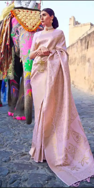 Pink Soft Lichi Silk Saree | Sarees, Bollywood Sarees, Creative Sarees, Designer Sarees, Embroidered Sarees, Ethnic Saree, Modern Digital sarees, Party Wear Sarees