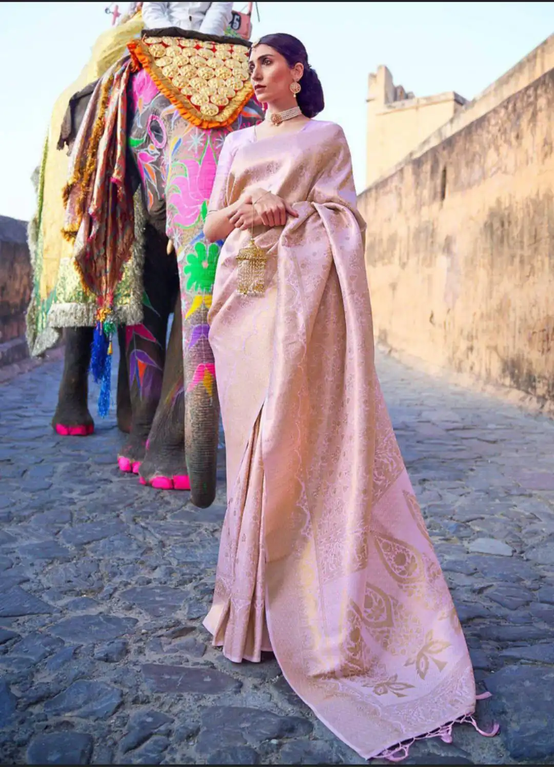 Pink Soft Lichi Silk Saree | Sarees, Bollywood Sarees, Creative Sarees, Designer Sarees, Embroidered Sarees, Ethnic Saree, Modern Digital sarees, Party Wear Sarees