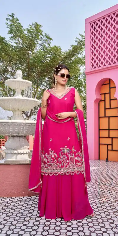 Pink Star Georgette Embroidery Work Salwar Suit | Jump Suits, Salwar suit, Casual Suits, Creative suits, Designer Suits, Palazzo Suits, Party Wear Suits, Patiala Suits, Straight Suits