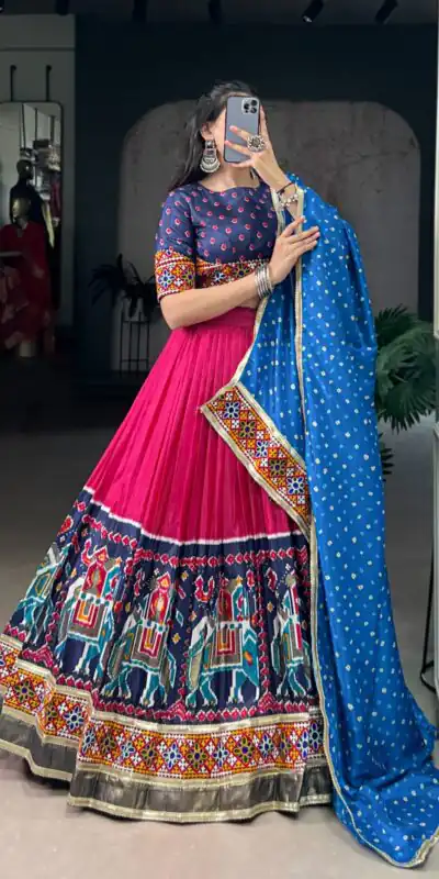 Pink Tasar Silk With Gamthi Work Lehenga Choli | Lehenga, Bollywood Lehenga, Creative Lehenga, Designer Lehenga, Embroidered Lehenga, Party Wear Lehenga