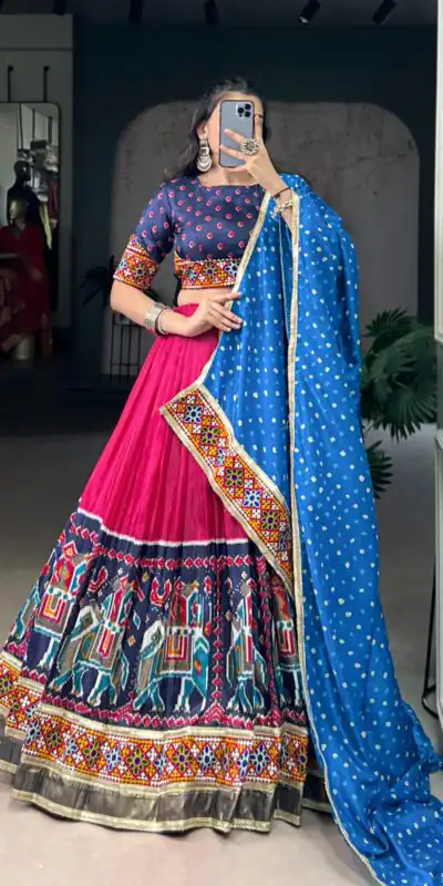 Pink Tasar Silk With Gamthi Work Lehenga Choli | Lehenga, Bollywood Lehenga, Creative Lehenga, Designer Lehenga, Embroidered Lehenga, Party Wear Lehenga