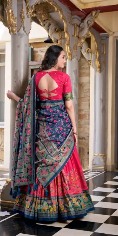Pink Tasar Silk With Gotta Patti Lehenga Choli | Lehenga, Bollywood Lehenga, Creative Lehenga, Designer Lehenga, Embroidered Lehenga, Party Wear Lehenga