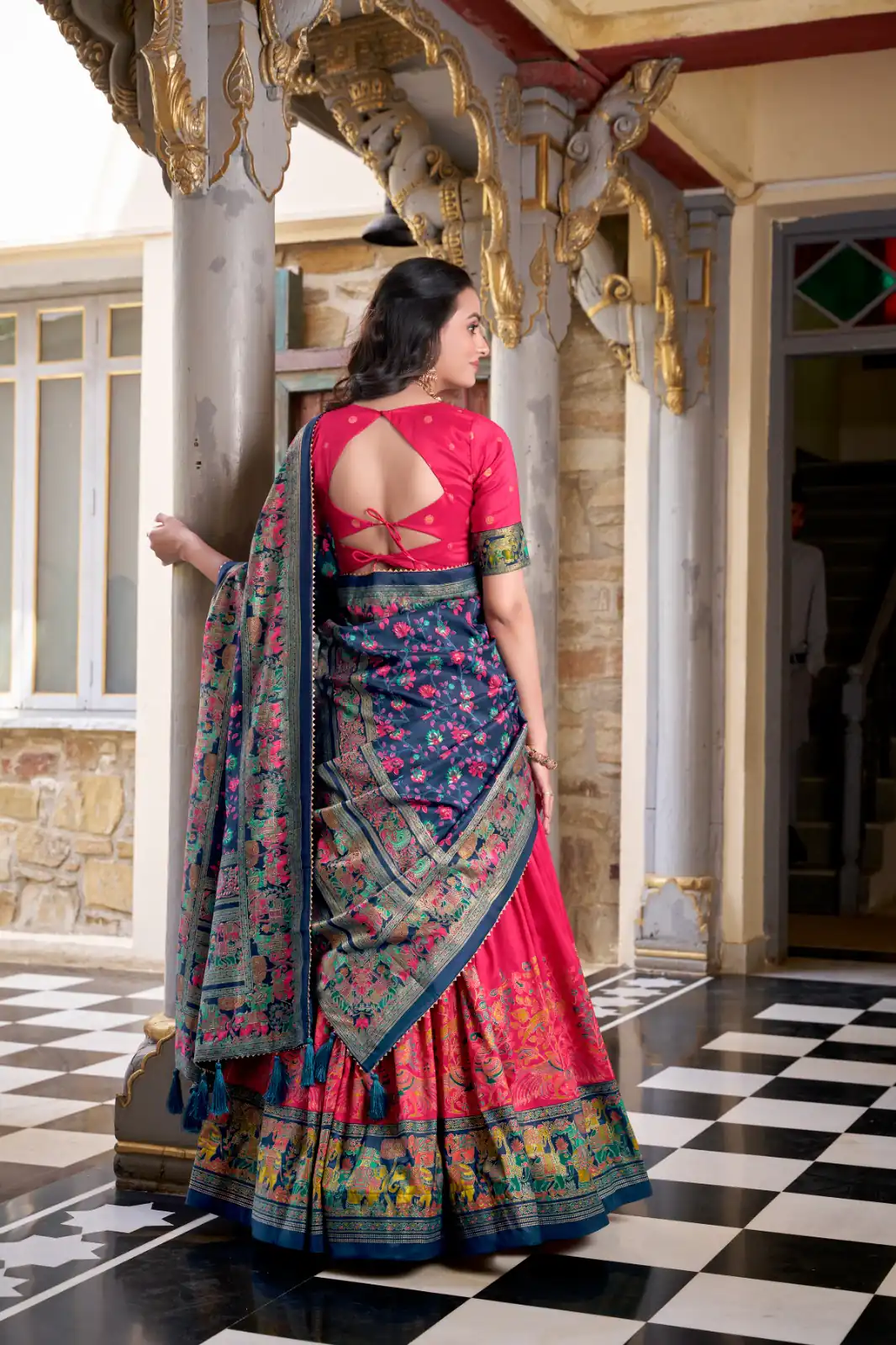 Pink Tasar Silk With Gotta Patti Lehenga Choli | Lehenga, Bollywood Lehenga, Creative Lehenga, Designer Lehenga, Embroidered Lehenga, Party Wear Lehenga
