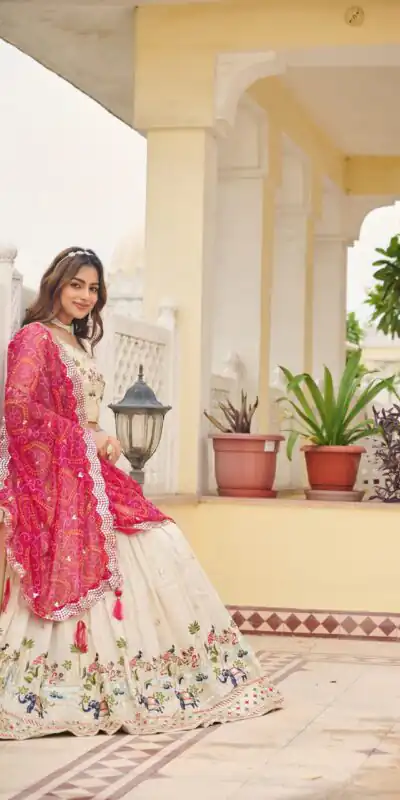 Pink Tissue Silk Embroidery Work Lehenga Choli | Lehenga, Bollywood Lehenga, Creative Lehenga, Designer Lehenga, Embroidered Lehenga, Party Wear Lehenga