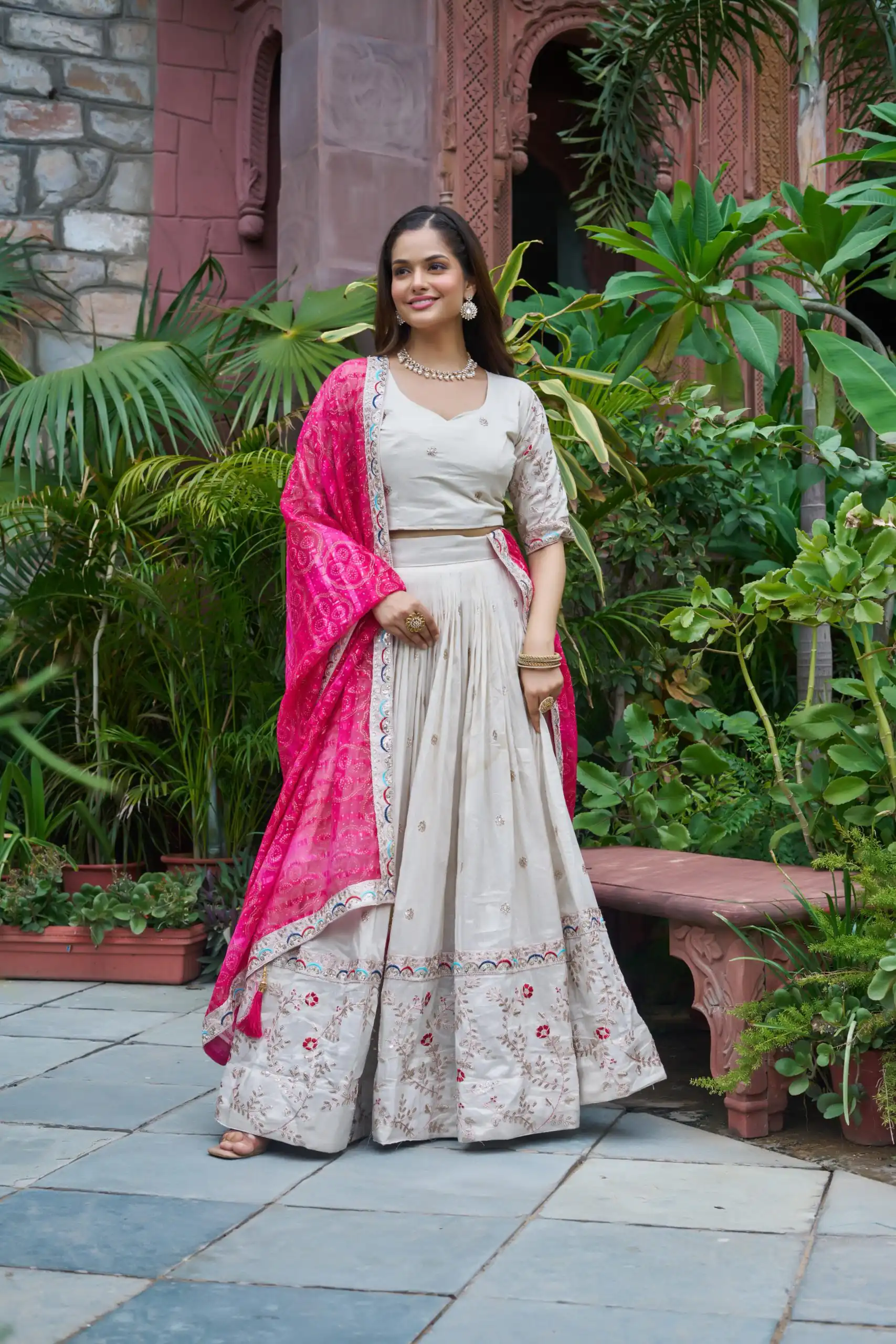 Pink Tissue Silk Embroidery Work Lehenga Choli | Lehenga, Bollywood Lehenga, Creative Lehenga, Designer Lehenga, Embroidered Lehenga, Party Wear Lehenga