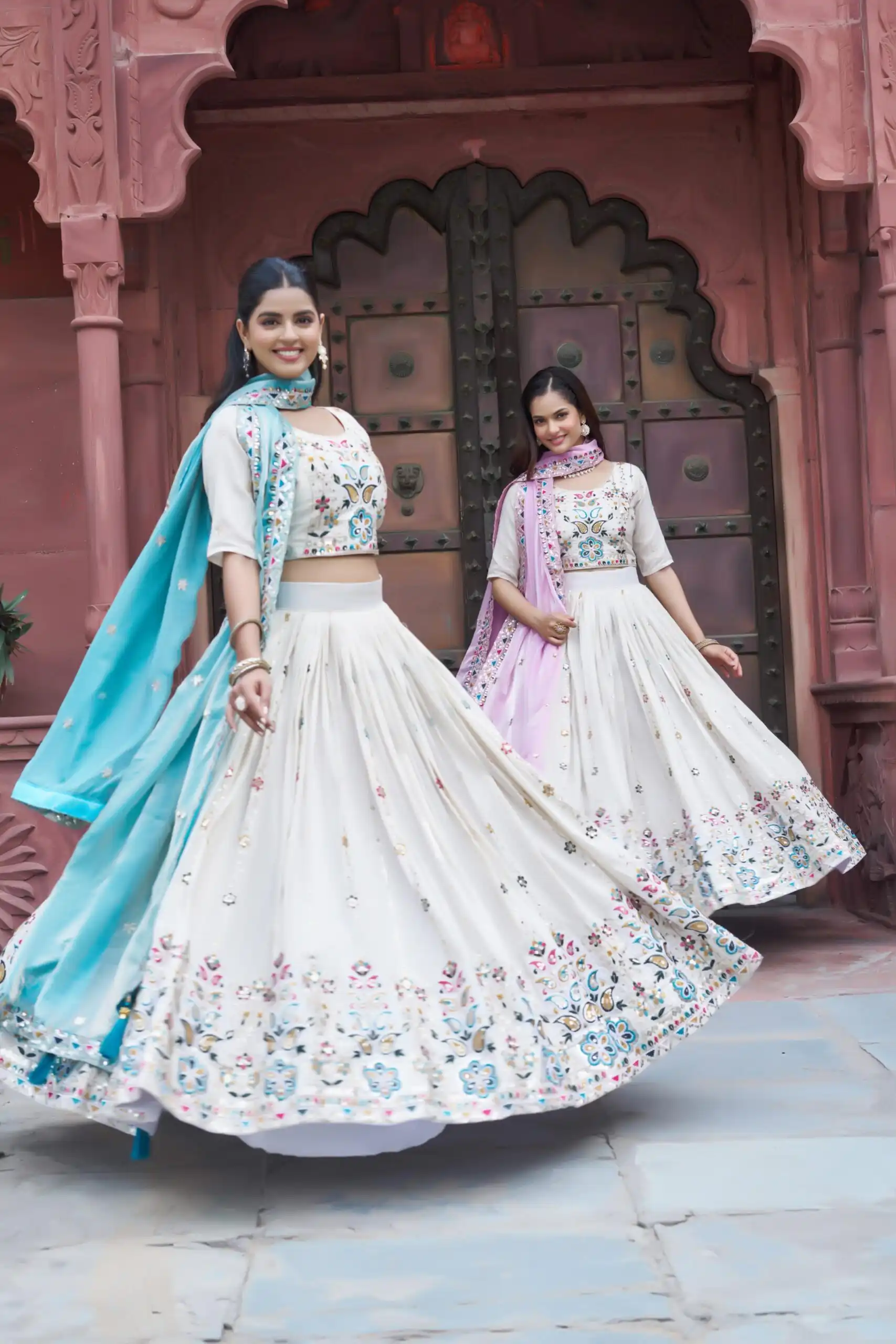 Pink Tissue Silk Thread Embroidery Work Lehenga Choli | Lehenga, Bollywood Lehenga, Creative Lehenga, Designer Lehenga, Embroidered Lehenga, Party Wear Lehenga