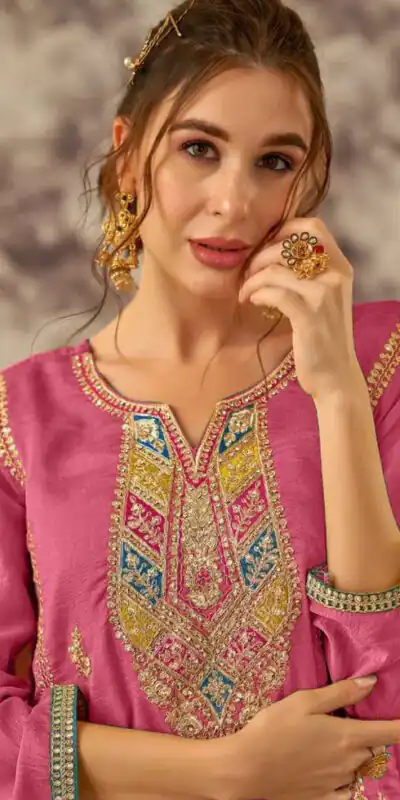 Pink Vichitra Embroidery Codding Sequence Salwar Suit | Jump Suits, Salwar suit, Casual Suits, Creative suits, Designer Suits, Palazzo Suits, Party Wear Suits, Patiala Suits, Straight Suits