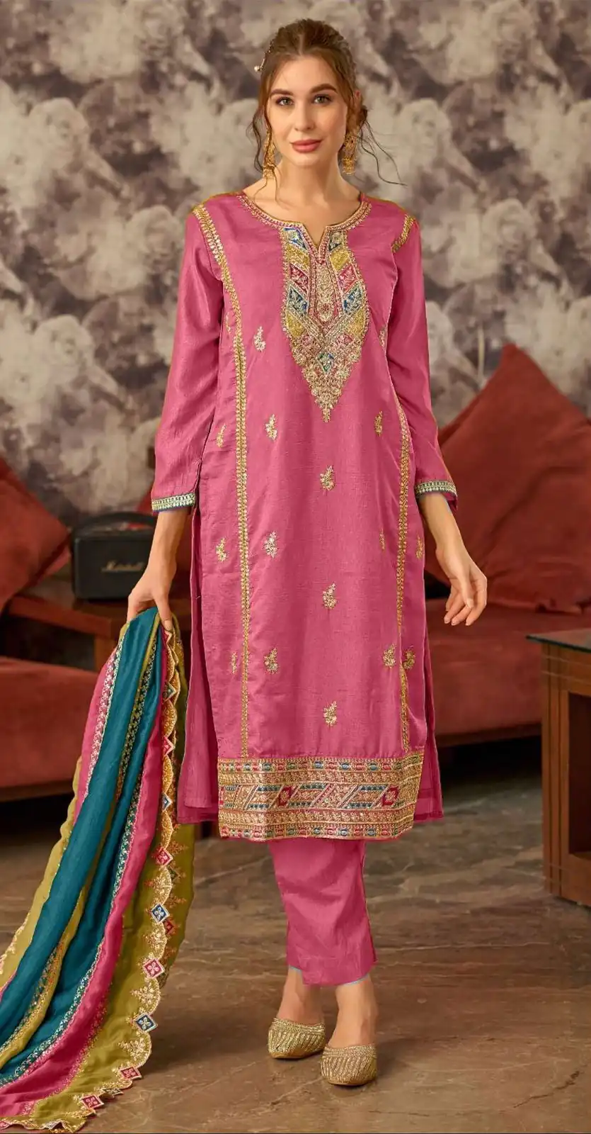Pink Vichitra Embroidery Codding Sequence Salwar Suit | Salwar suit, Casual Suits, Creative suits, Designer Suits, Palazzo Suits, Party Wear Suits, Patiala Suits, Straight Suits