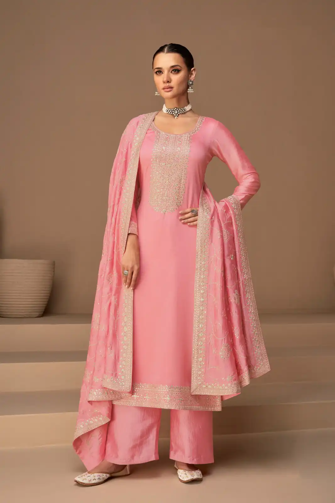 Pink Vichitra Embroidery Stone Work Salwar Suit | Jump Suits, Tops & Bottoms, Track Suits, Salwar suit, Casual Suits, Creative suits, Designer Suits, Palazzo Suits, Party Wear Suits, Patiala Suits, Straight Suits, Trendy Wear