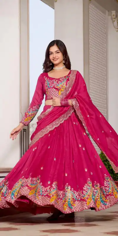 Pink Vichitra Embroidery Work Lehenga Choli | Lehenga, Bollywood Lehenga, Creative Lehenga, Designer Lehenga, Embroidered Lehenga, Party Wear Lehenga
