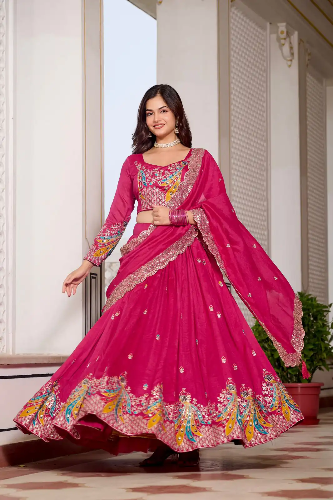 Pink Vichitra Embroidery Work Lehenga Choli | Lehenga, Bollywood Lehenga, Creative Lehenga, Designer Lehenga, Embroidered Lehenga, Party Wear Lehenga