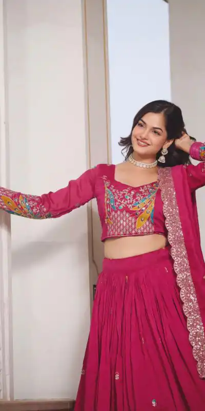Pink Vichitra Embroidery Work Lehenga Choli | Lehenga, Bollywood Lehenga, Creative Lehenga, Designer Lehenga, Embroidered Lehenga, Party Wear Lehenga