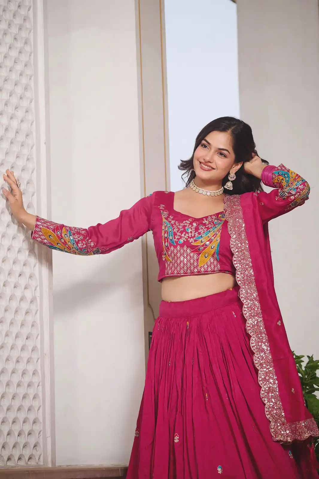 Pink Vichitra Embroidery Work Lehenga Choli | Lehenga, Bollywood Lehenga, Creative Lehenga, Designer Lehenga, Embroidered Lehenga, Party Wear Lehenga