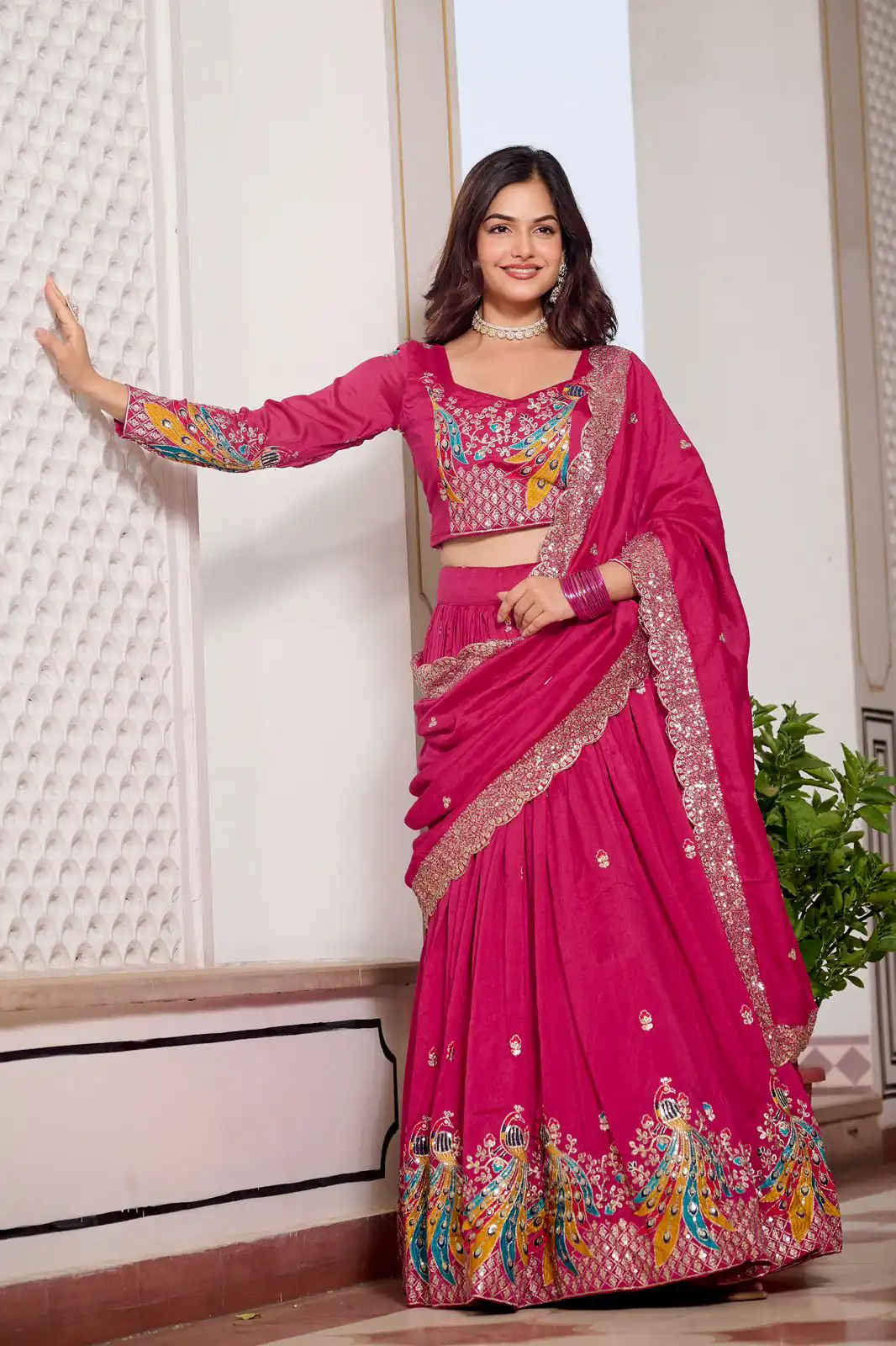 Pink Vichitra Embroidery Work Lehenga Choli | Lehenga, Bollywood Lehenga, Creative Lehenga, Designer Lehenga, Embroidered Lehenga, Party Wear Lehenga
