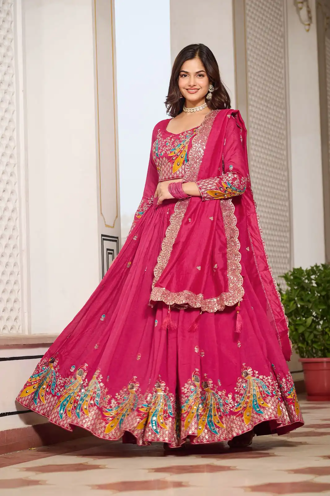 Pink Vichitra Embroidery Work Lehenga Choli | Lehenga, Bollywood Lehenga, Creative Lehenga, Designer Lehenga, Embroidered Lehenga, Party Wear Lehenga