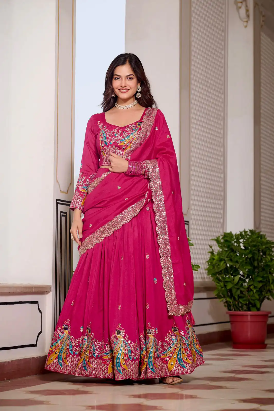 Pink Vichitra Embroidery Work Lehenga Choli | Lehenga, Bollywood Lehenga, Creative Lehenga, Designer Lehenga, Embroidered Lehenga, Party Wear Lehenga