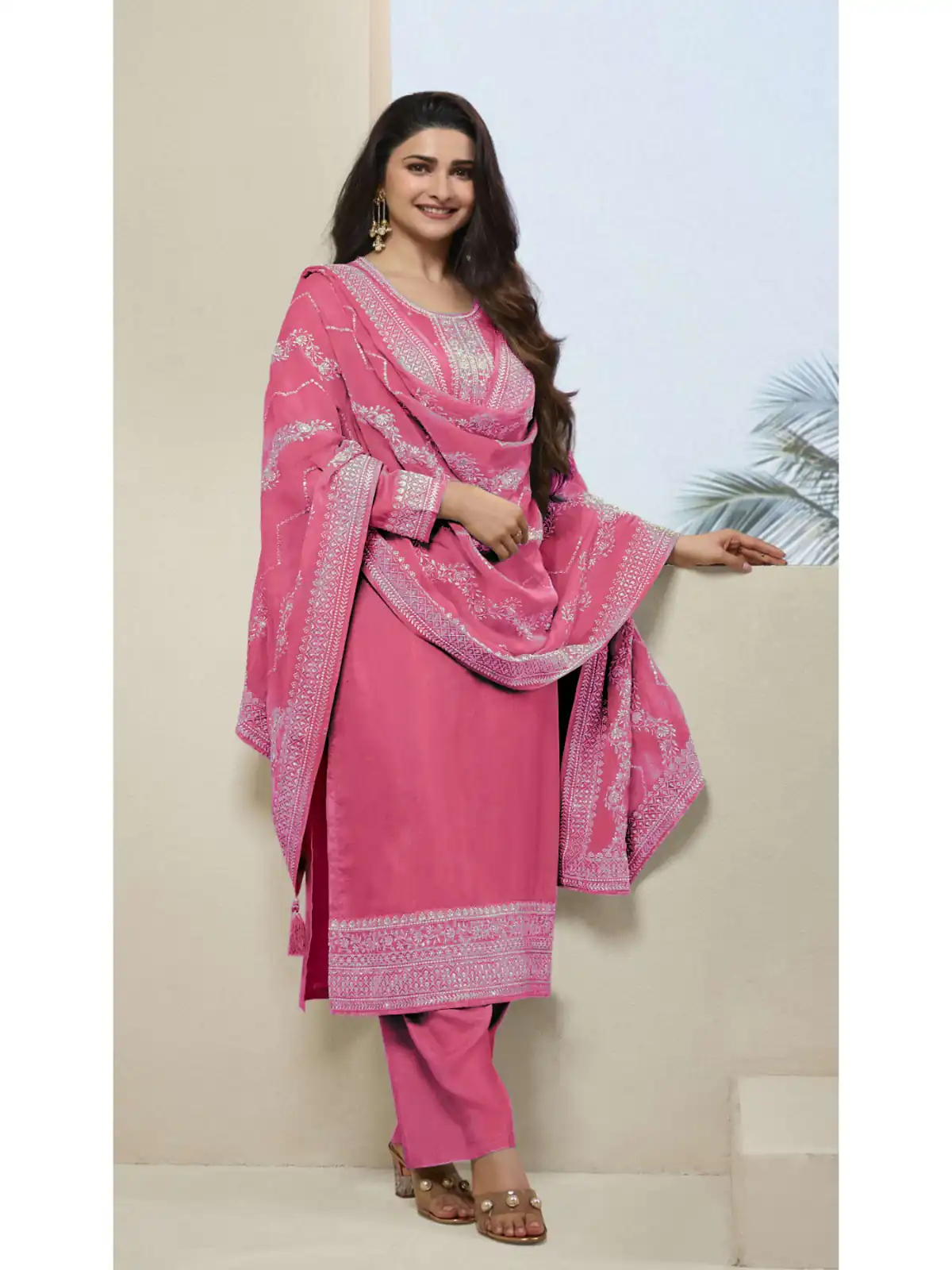Pink Vichitra Embroidery Work Salwar Suit | Jump Suits, Salwar suit, Casual Suits, Creative suits, Designer Suits, Palazzo Suits, Party Wear Suits, Patiala Suits, Straight Suits