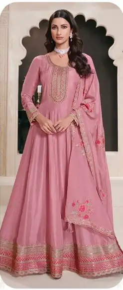 Pink Vichitra Embroidery Zari Work Salwar Suit | Jump Suits, Salwar suit, Casual Suits, Creative suits, Designer Suits, Palazzo Suits, Party Wear Suits, Patiala Suits, Straight Suits