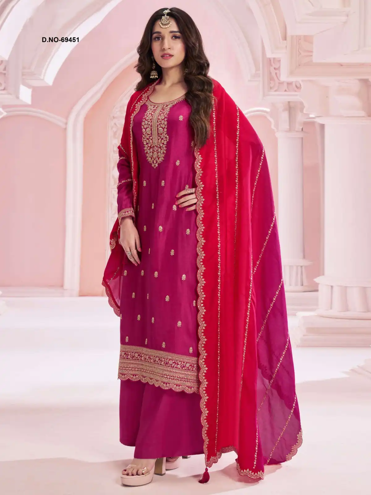 Pink Vichitra Zari Embroidery Work Salwar Suit | Jump Suits, Salwar suit, Casual Suits, Creative suits, Designer Suits, Palazzo Suits, Party Wear Suits, Patiala Suits, Straight Suits