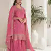 Pink Viscose Chinon Embroidered Sequence Salwar Suit | Salwar suit, Casual Suits, Creative suits, Designer Suits, Palazzo Suits, Party Wear Suits, Patiala Suits, Straight Suits