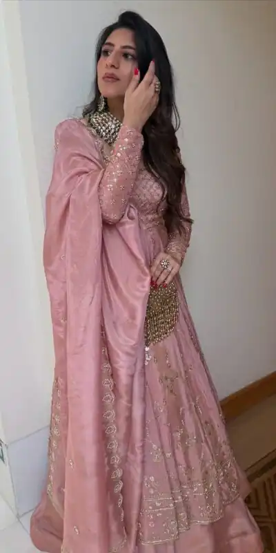 Pink Zimmy Silk Embroidery Work Lehenga Choli | Lehenga, Bollywood Lehenga, Creative Lehenga, Designer Lehenga, Embroidered Lehenga, Party Wear Lehenga