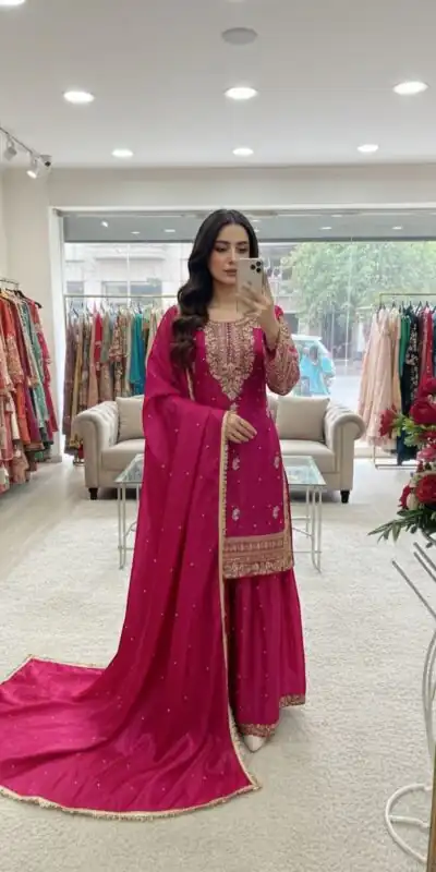 Pink Zimmy Silk Lace Embroidery Work Salwar Suit | Jump Suits, Salwar suit, Casual Suits, Creative suits, Designer Suits, Palazzo Suits, Party Wear Suits, Patiala Suits, Straight Suits