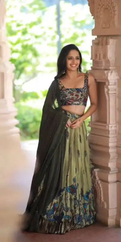 Pista Chant Crepe Print Lehenga Choli | Lehenga, Bollywood Lehenga, Creative Lehenga, Designer Lehenga, Embroidered Lehenga, Party Wear Lehenga