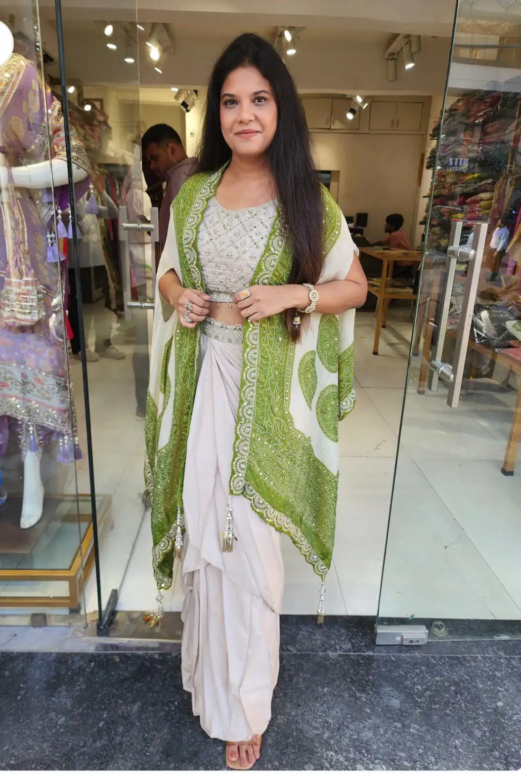 Pista Crap Silk Embroidery Mirror Work Dhoti Suit | Jump Suits, Salwar suit, Casual Suits, Creative suits, Designer Suits, Palazzo Suits, Party Wear Suits, Patiala Suits, Straight Suits