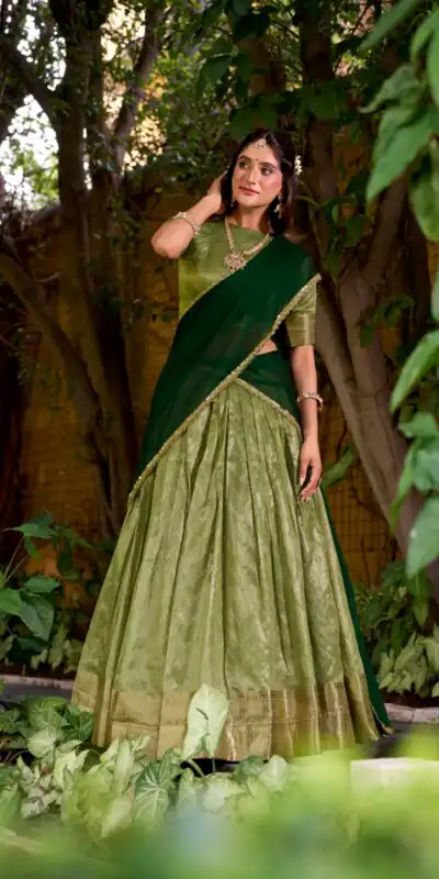 Pista Dupion Silk Zari Work Lehenga Choli | Lehenga, Bollywood Lehenga, Creative Lehenga, Designer Lehenga, Embroidered Lehenga, Party Wear Lehenga