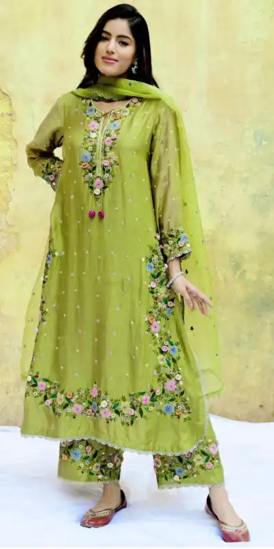 Pista Faux Georgette Embroidery Lace Work Salwar Suit | Jump Suits, Tops & Bottoms, Track Suits, Salwar suit, Casual Suits, Creative suits, Designer Suits, Palazzo Suits, Party Wear Suits, Patiala Suits, Straight Suits, Trendy Wear