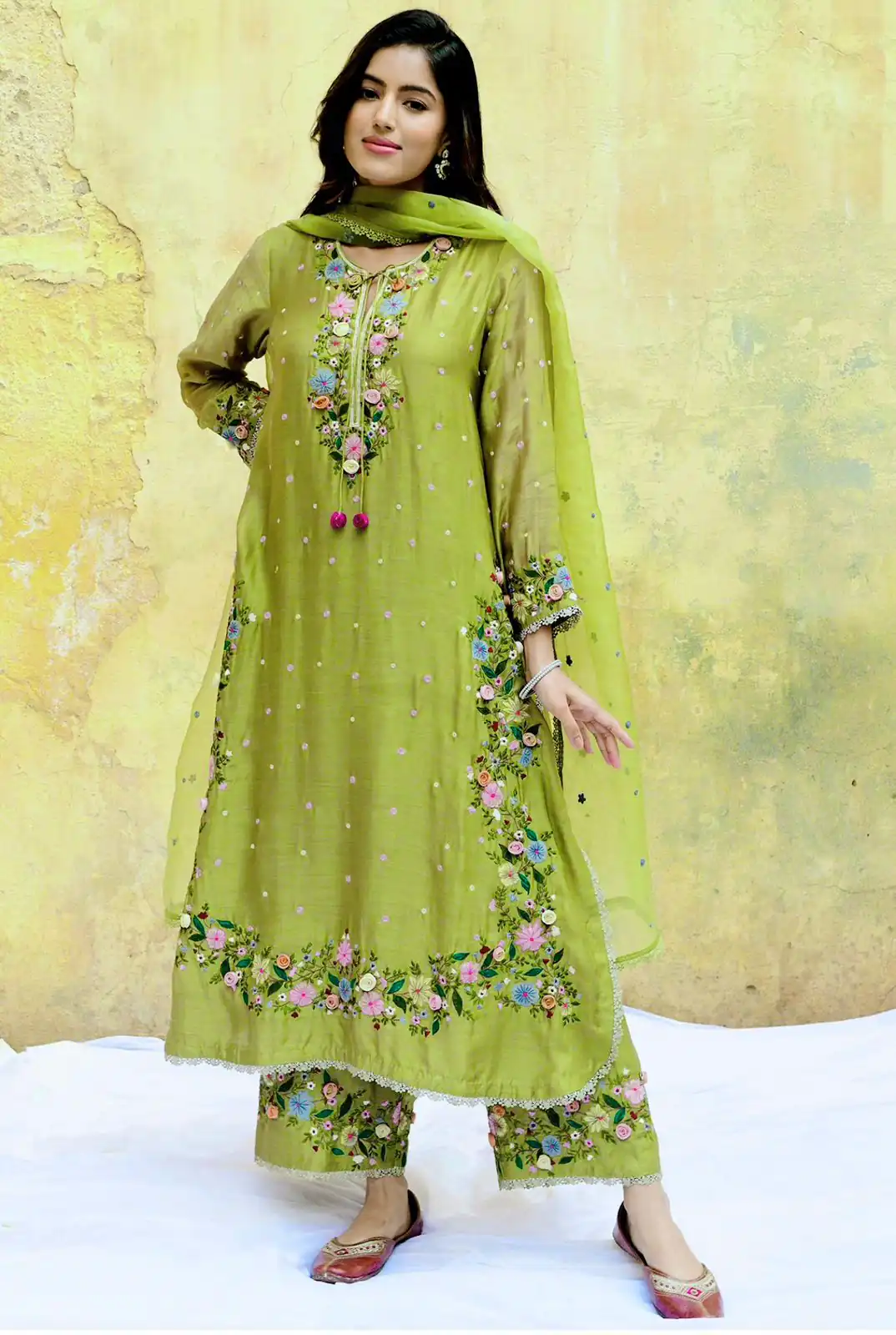 Pista Faux Georgette Embroidery Lace Work Salwar Suit | Jump Suits, Tops & Bottoms, Track Suits, Salwar suit, Casual Suits, Creative suits, Designer Suits, Palazzo Suits, Party Wear Suits, Patiala Suits, Straight Suits, Trendy Wear