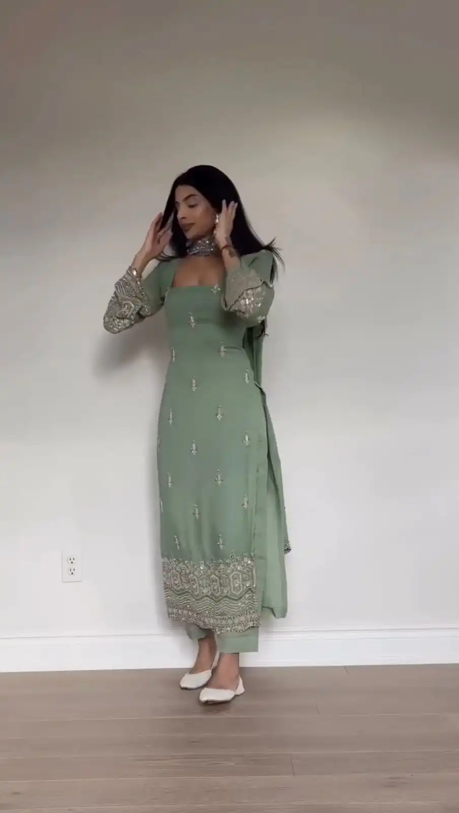 Pista Faux Georgette Thread Embroidery Work Salwar Suit | Jump Suits, Tops & Bottoms, Track Suits, Salwar suit, Casual Suits, Creative suits, Designer Suits, Palazzo Suits, Party Wear Suits, Patiala Suits, Straight Suits, Trendy Wear