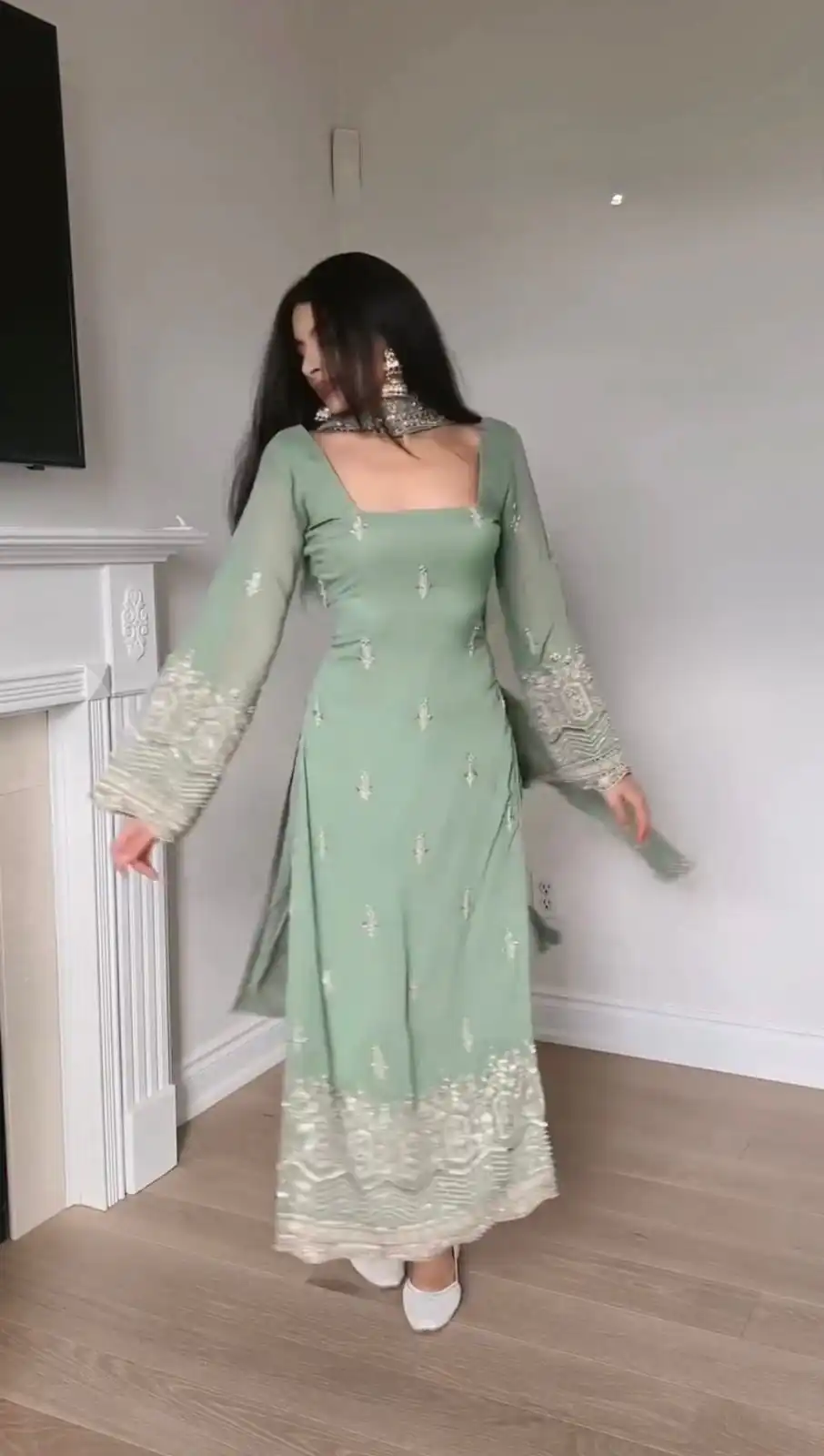 Pista Faux Georgette Thread Embroidery Work Salwar Suit | Jump Suits, Tops & Bottoms, Track Suits, Salwar suit, Casual Suits, Creative suits, Designer Suits, Palazzo Suits, Party Wear Suits, Patiala Suits, Straight Suits, Trendy Wear
