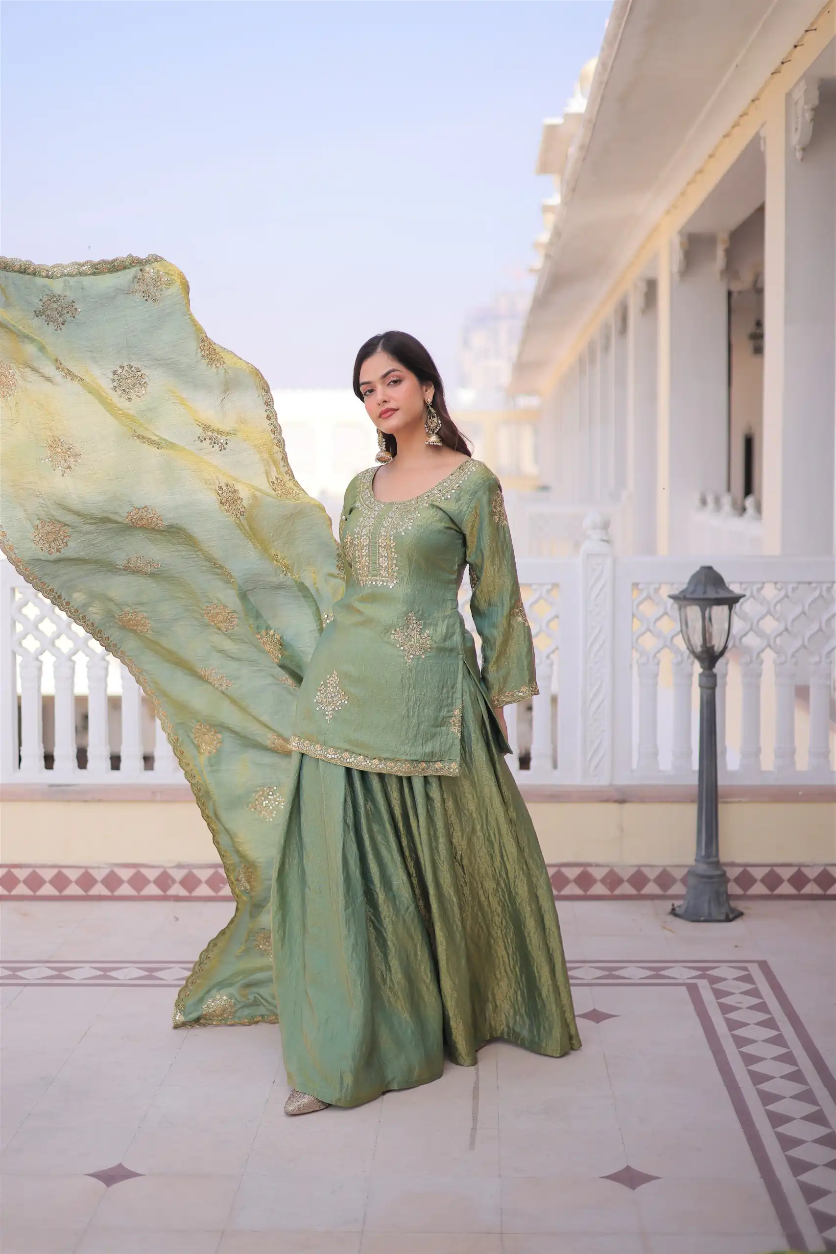 Pista Fendi Crush Zari Embroidery Work Salwar Suit | Jump Suits, Salwar suit, Casual Suits, Creative suits, Designer Suits, Palazzo Suits, Party Wear Suits, Patiala Suits, Straight Suits