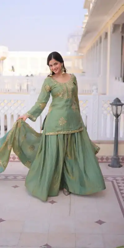 Pista Fendi Crush Zari Embroidery Work Salwar Suit | Jump Suits, Salwar suit, Casual Suits, Creative suits, Designer Suits, Palazzo Suits, Party Wear Suits, Patiala Suits, Straight Suits