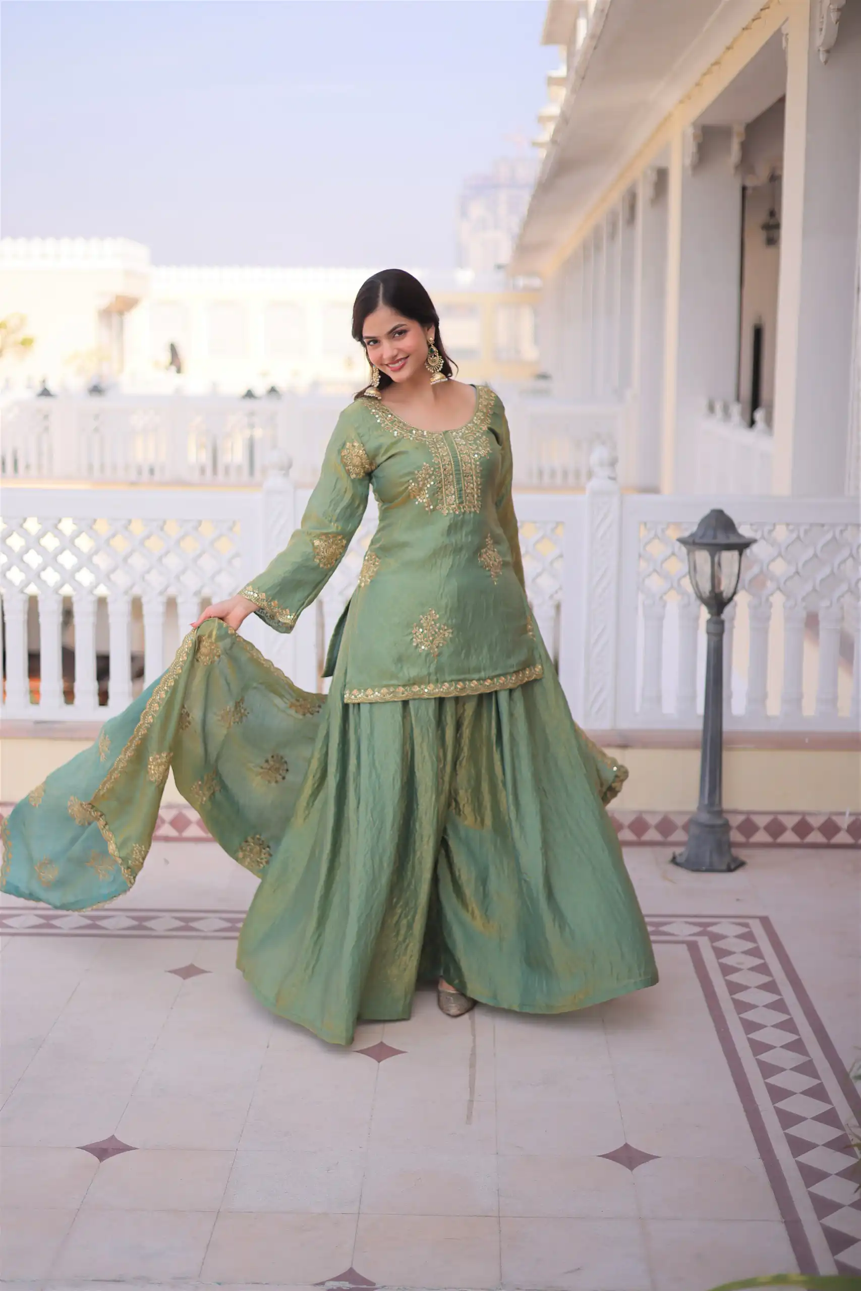 Pista Fendi Crush Zari Embroidery Work Salwar Suit | Jump Suits, Salwar suit, Casual Suits, Creative suits, Designer Suits, Palazzo Suits, Party Wear Suits, Patiala Suits, Straight Suits
