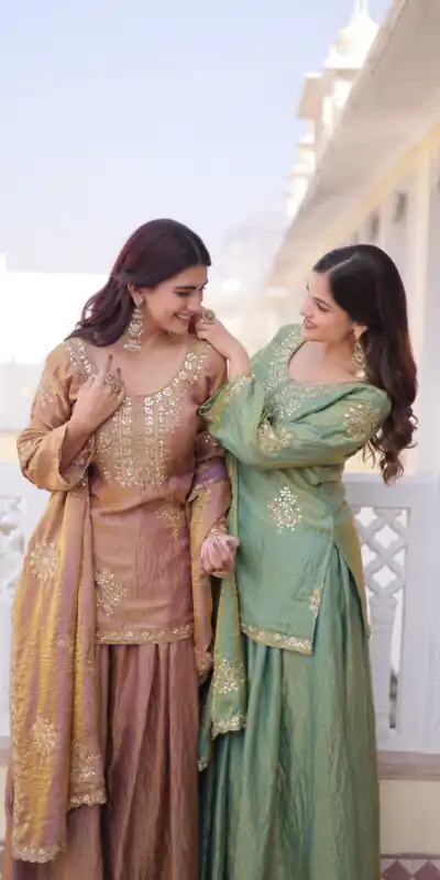 Pista Fendi Crush Zari Embroidery Work Salwar Suit | Jump Suits, Salwar suit, Casual Suits, Creative suits, Designer Suits, Palazzo Suits, Party Wear Suits, Patiala Suits, Straight Suits