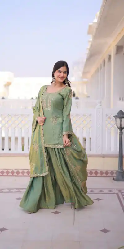 Pista Fendi Crush Zari Embroidery Work Salwar Suit | Jump Suits, Salwar suit, Casual Suits, Creative suits, Designer Suits, Palazzo Suits, Party Wear Suits, Patiala Suits, Straight Suits