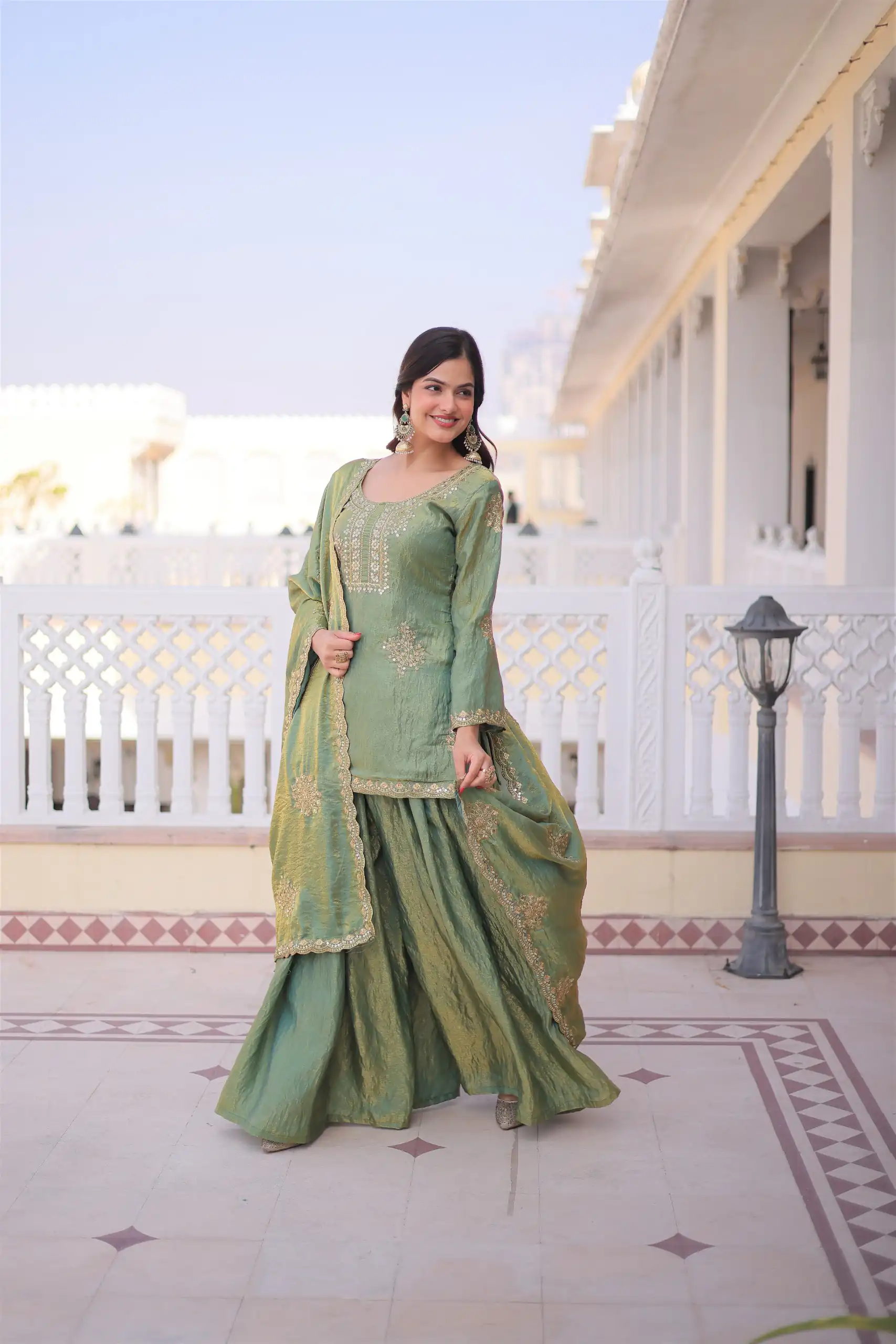 Pista Fendi Crush Zari Embroidery Work Salwar Suit | Jump Suits, Salwar suit, Casual Suits, Creative suits, Designer Suits, Palazzo Suits, Party Wear Suits, Patiala Suits, Straight Suits