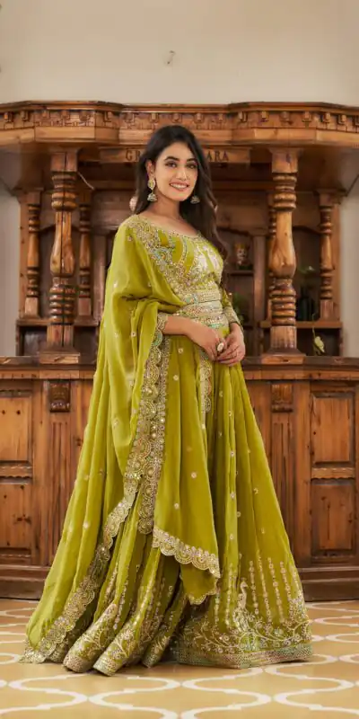 Pista Georgette Multi Sequence Work Lehenga Choli | Lehenga, Bollywood Lehenga, Creative Lehenga, Designer Lehenga, Embroidered Lehenga, Party Wear Lehenga