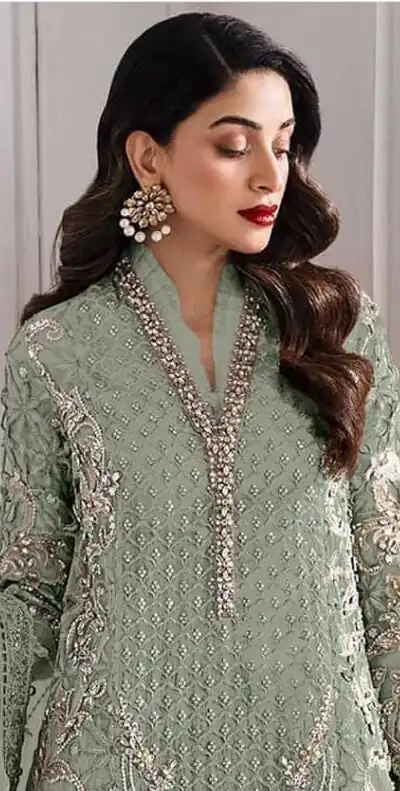Pista Georgette Sequence Khatli Work Salwar Suit | Jump Suits, Salwar suit, Casual Suits, Creative suits, Designer Suits, Palazzo Suits, Party Wear Suits, Patiala Suits, Straight Suits